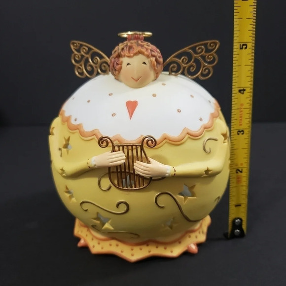 ROLY Poly Harp Angel Tealight Candle Holder By Party Light Yellow Candle Holder - Picture 5 of 6